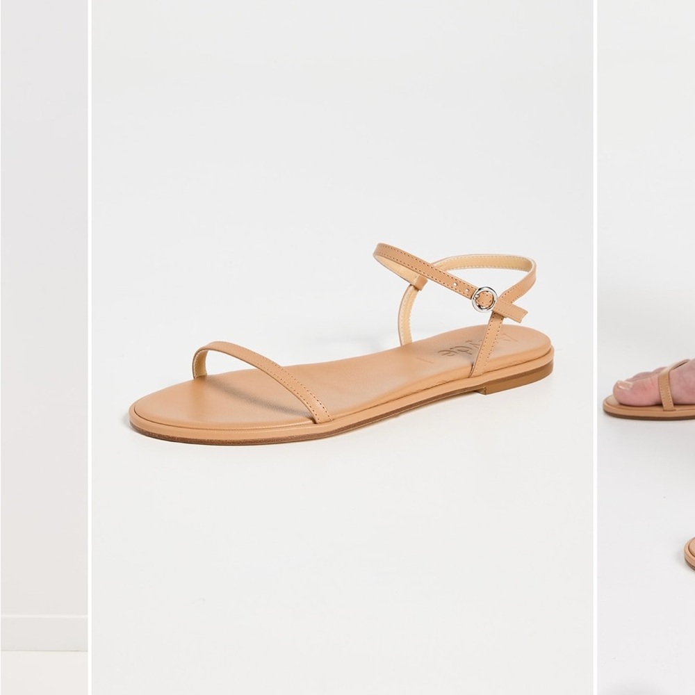 Aeyde Nettie Minimal Sandal in Tan Leather